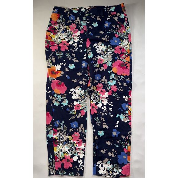 Merona Floral Stretch Ankle Dress Pants - Size 8 - Picture 1 of 8